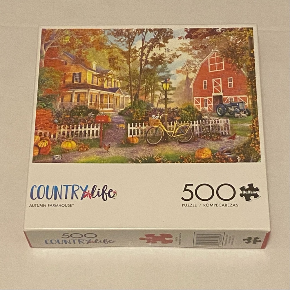 Buffalo Games 500 Piece Puzzle Country Life Autumn Farmhouse